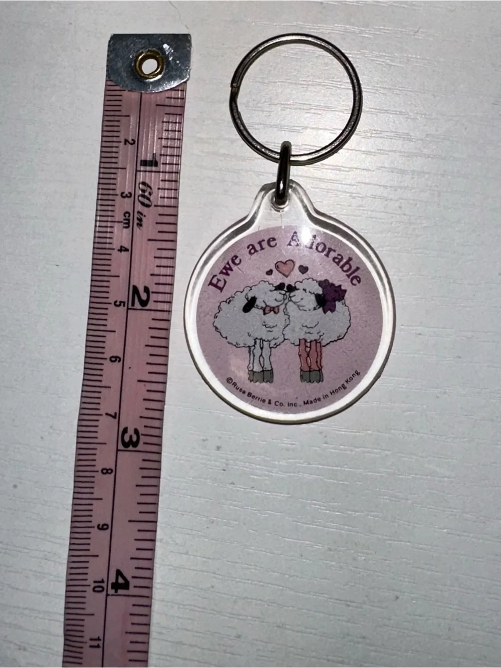 Vtg “Ewe Are Adorable” Acrylic Keychain